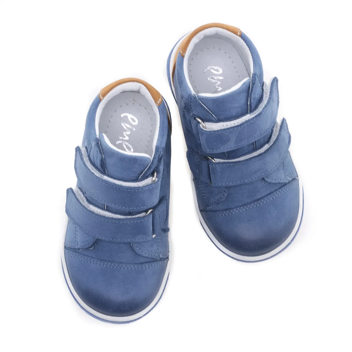 (2675-25) Emel shoes velcro trainers blue