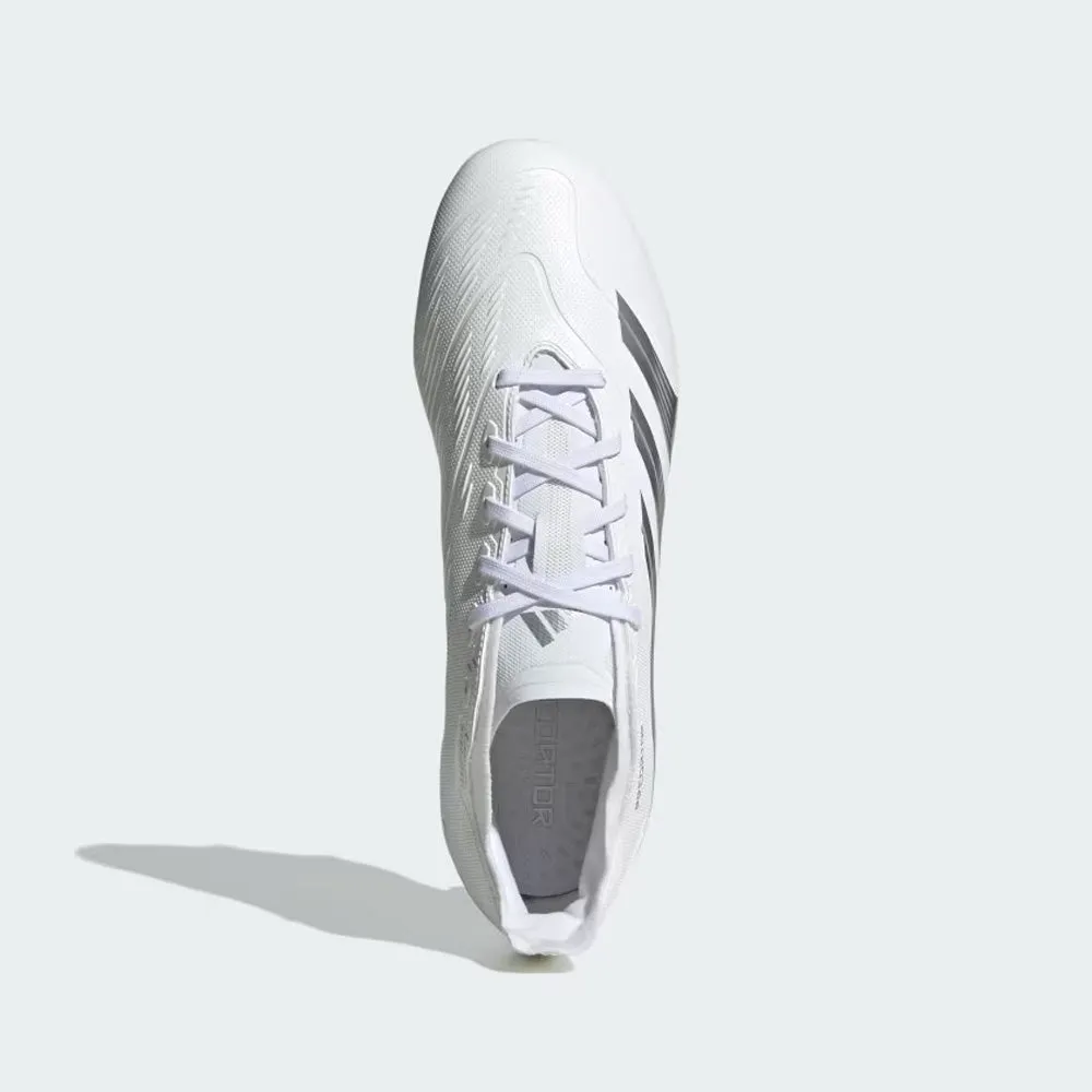 Adidas Predator 24 League Low FG Football Boots (White/Metallic Silver/Grey)