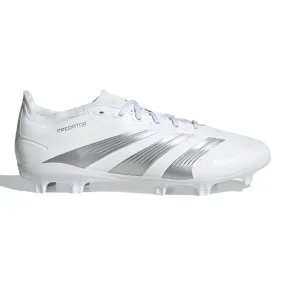 Adidas Predator 24 League Low FG Football Boots (White/Metallic Silver/Grey)