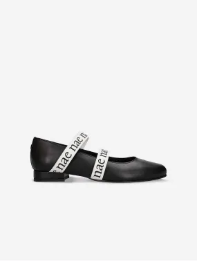 Aure Vegan Apple Leather Elastic Strap Pumps | Black