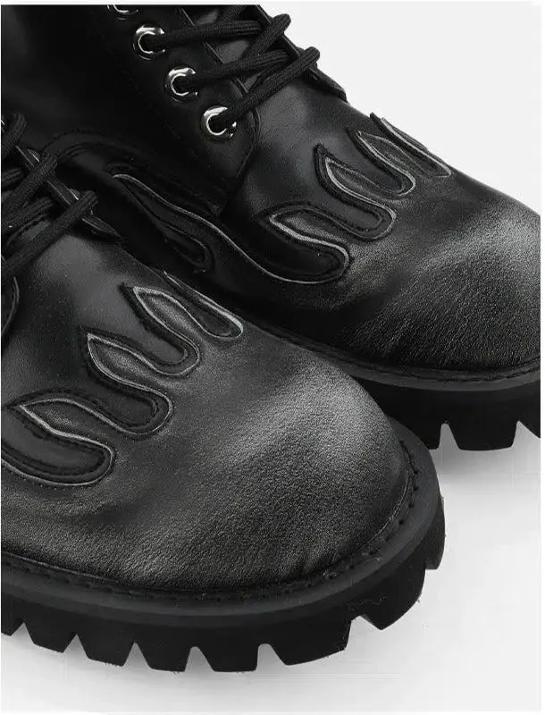 Black Flame Martin Boots