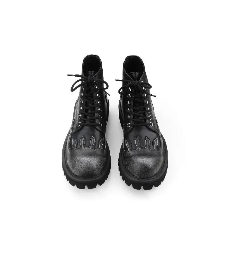 Black Flame Martin Boots