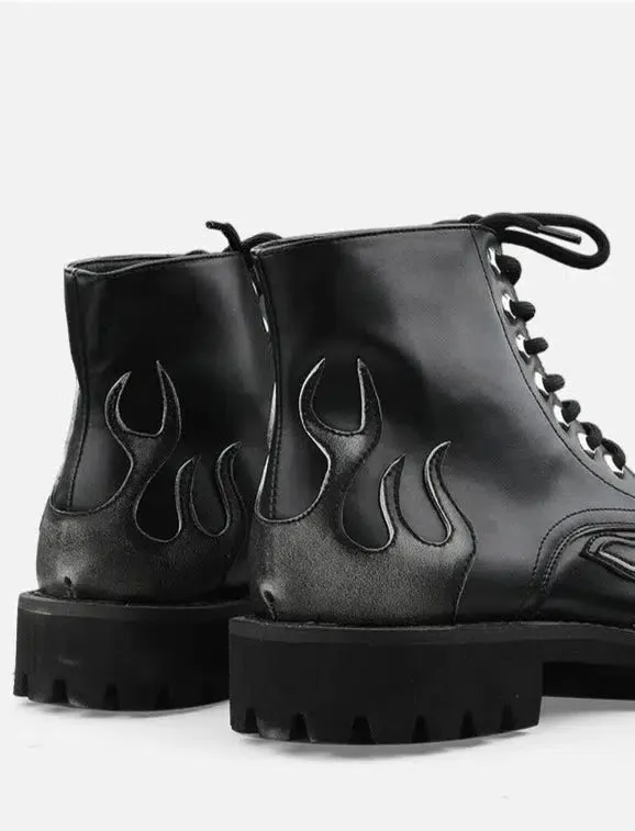 Black Flame Martin Boots