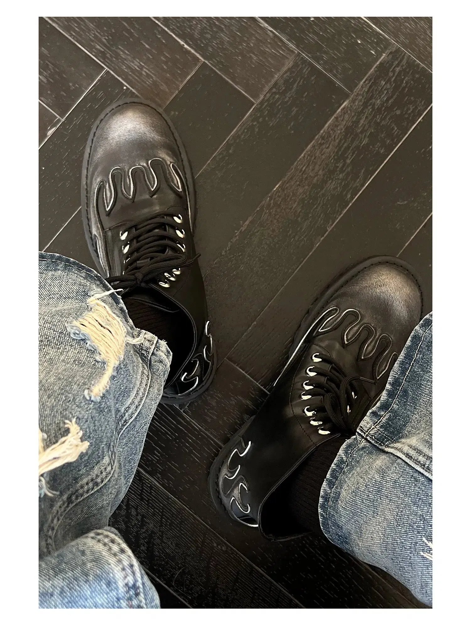 Black Flame Martin Boots