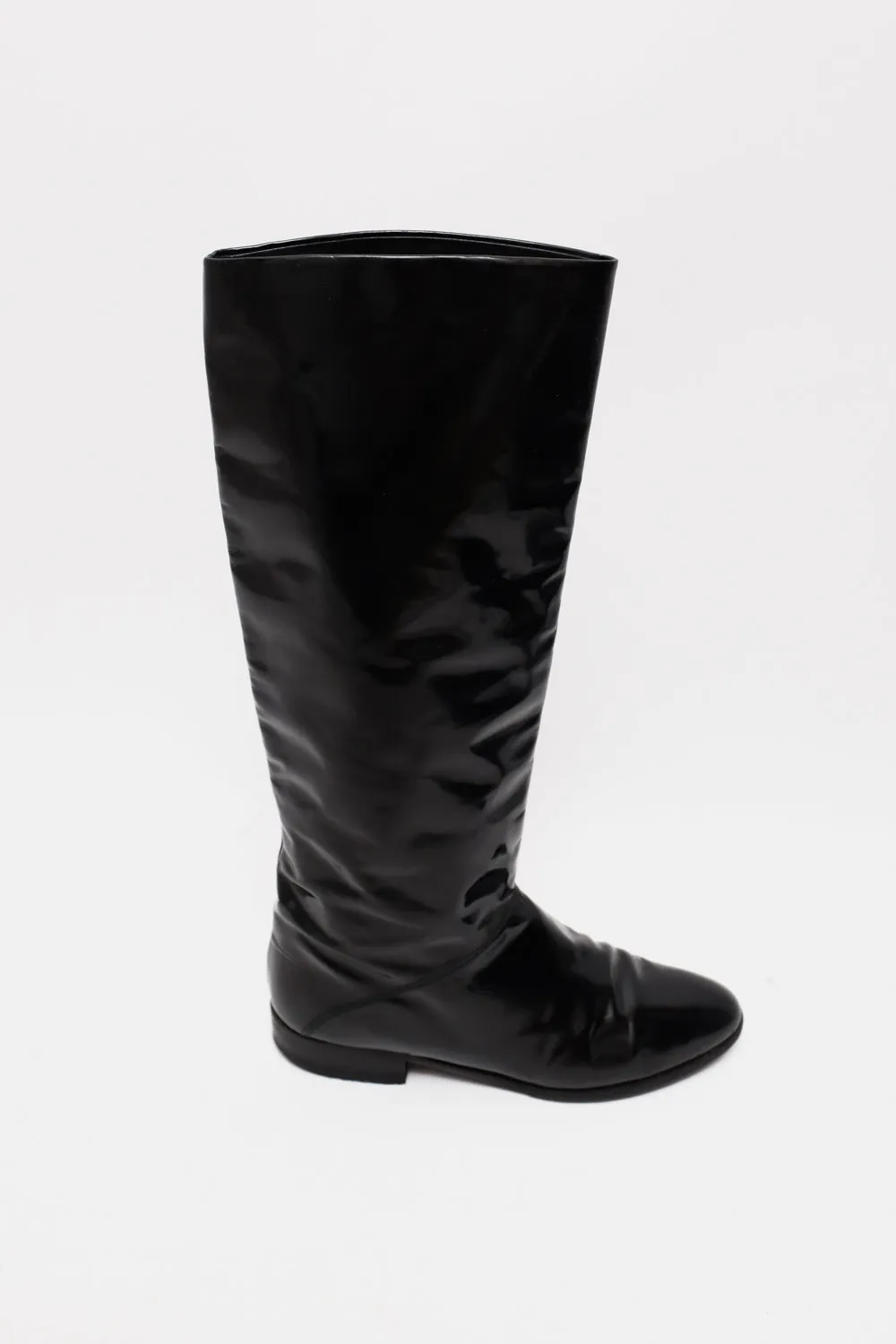 BLACK ITALY PATENT LEATHER BOOTS 39