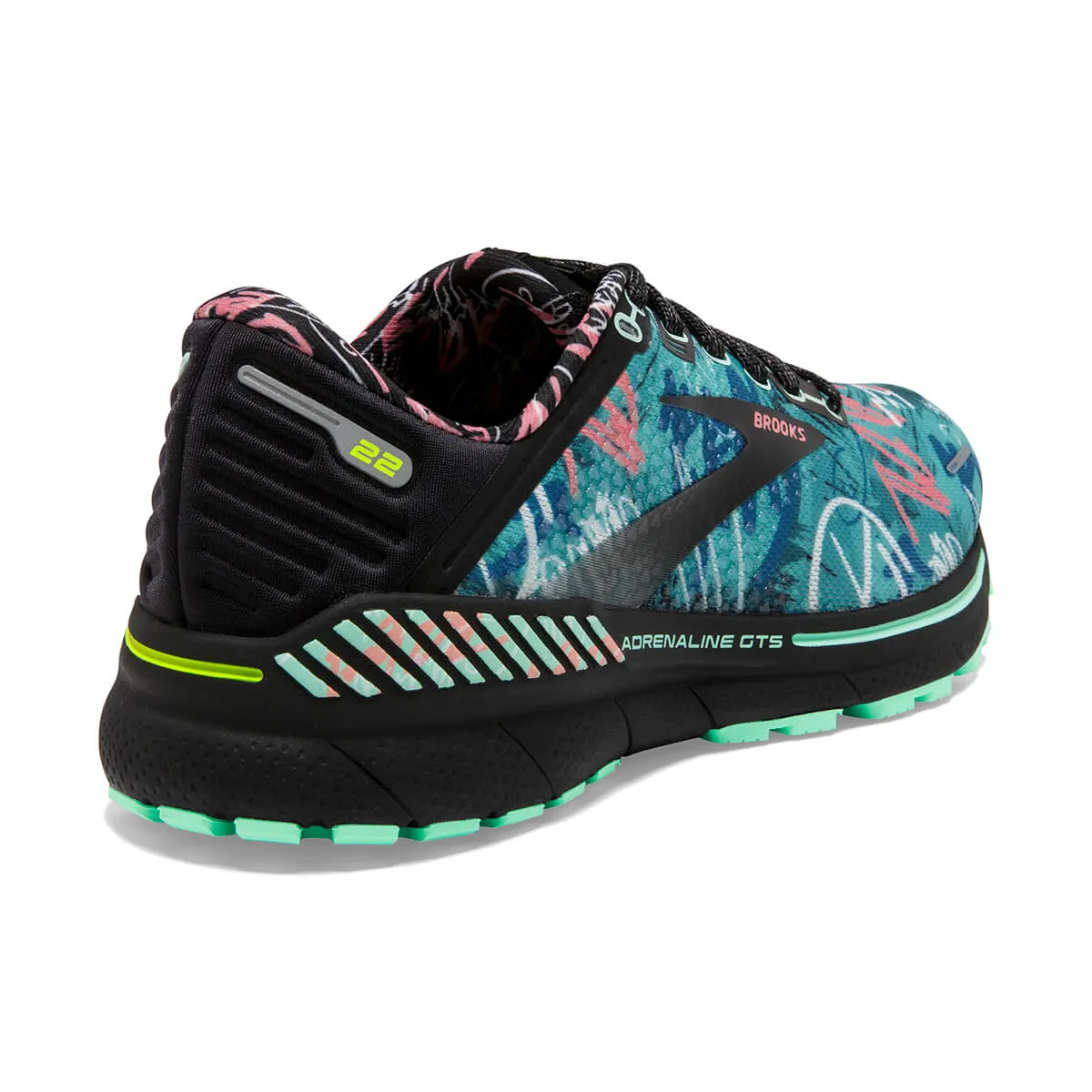 Brooks Adrenaline GTS 22 Tag Womens | Black/yucca/flamingo Pink