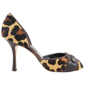 Christian Dior Galliano Vintage Leopard Calf CD Logo Pumps - 8.5