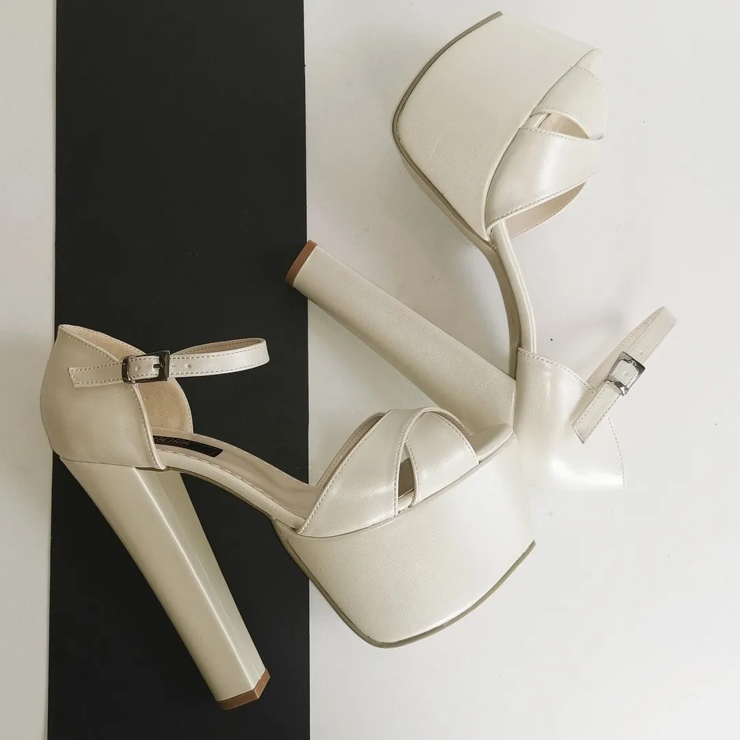 Cross Strap Wedding Platform Shoes