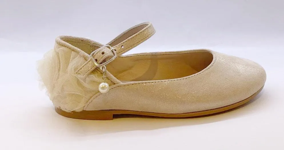 Girls Eli Papanatas taupe Designed Mary Janes