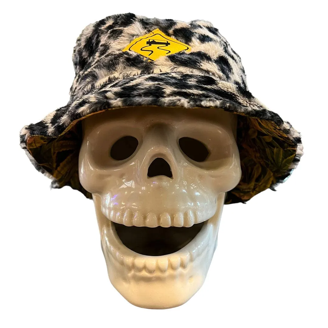 Harvest to Snow Leopard Fur Reversible Bucket Hat