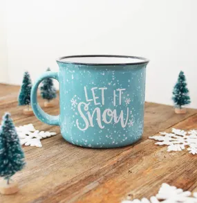 Let it Snow blue Christmas Mug