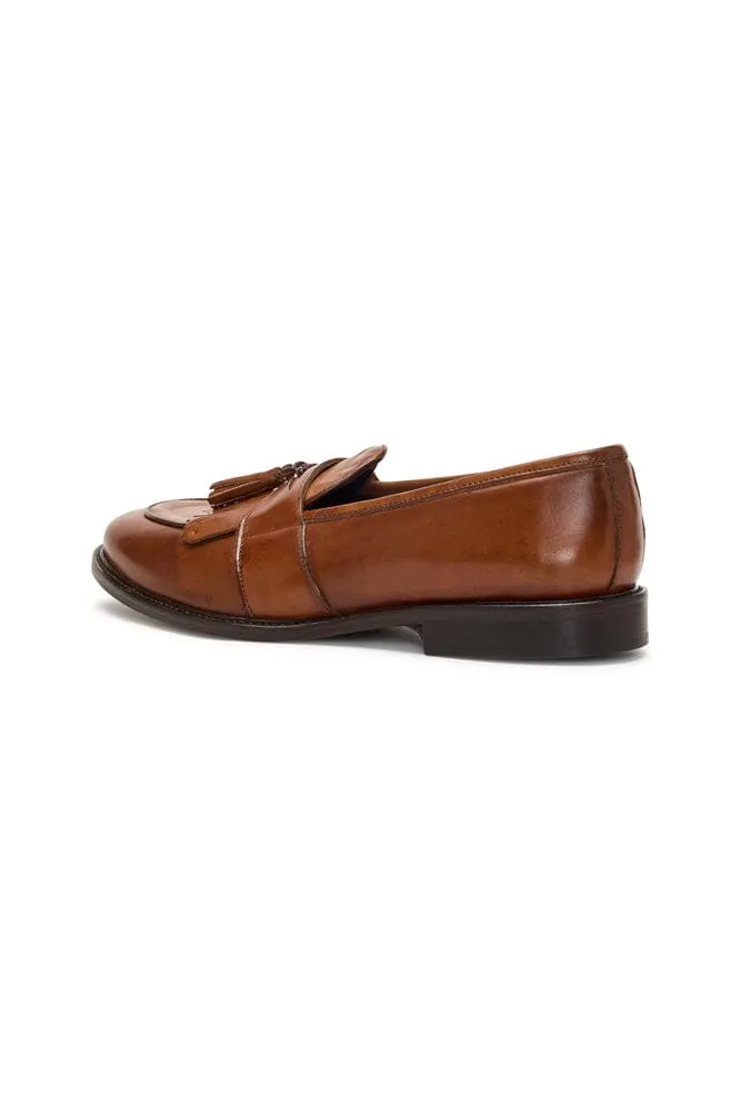 Loafer with Tassel and Fringe - Tan Italian Leather (1301)