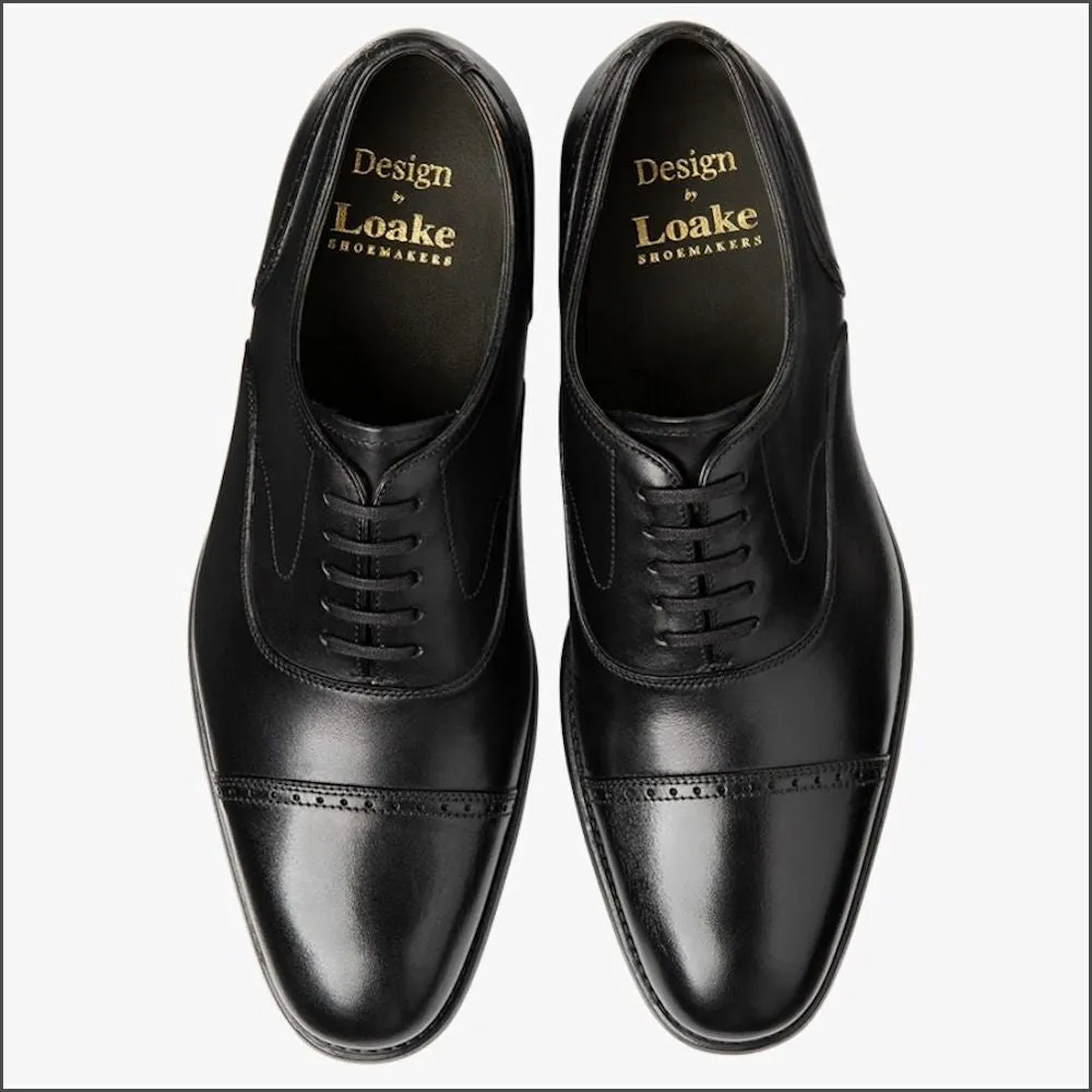 Loake Hughes Black Semi-brouge size 7.5 Only*