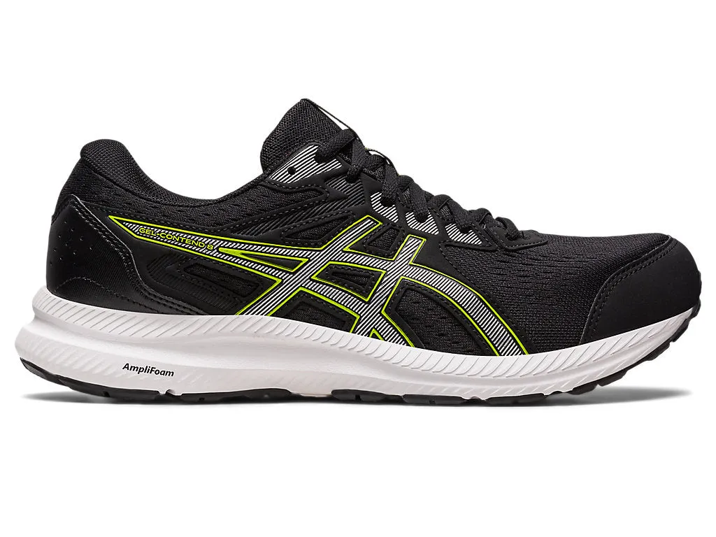 Men's Asics Gel-Contend 8, Black/Pure Silver, 12.5 D Medium