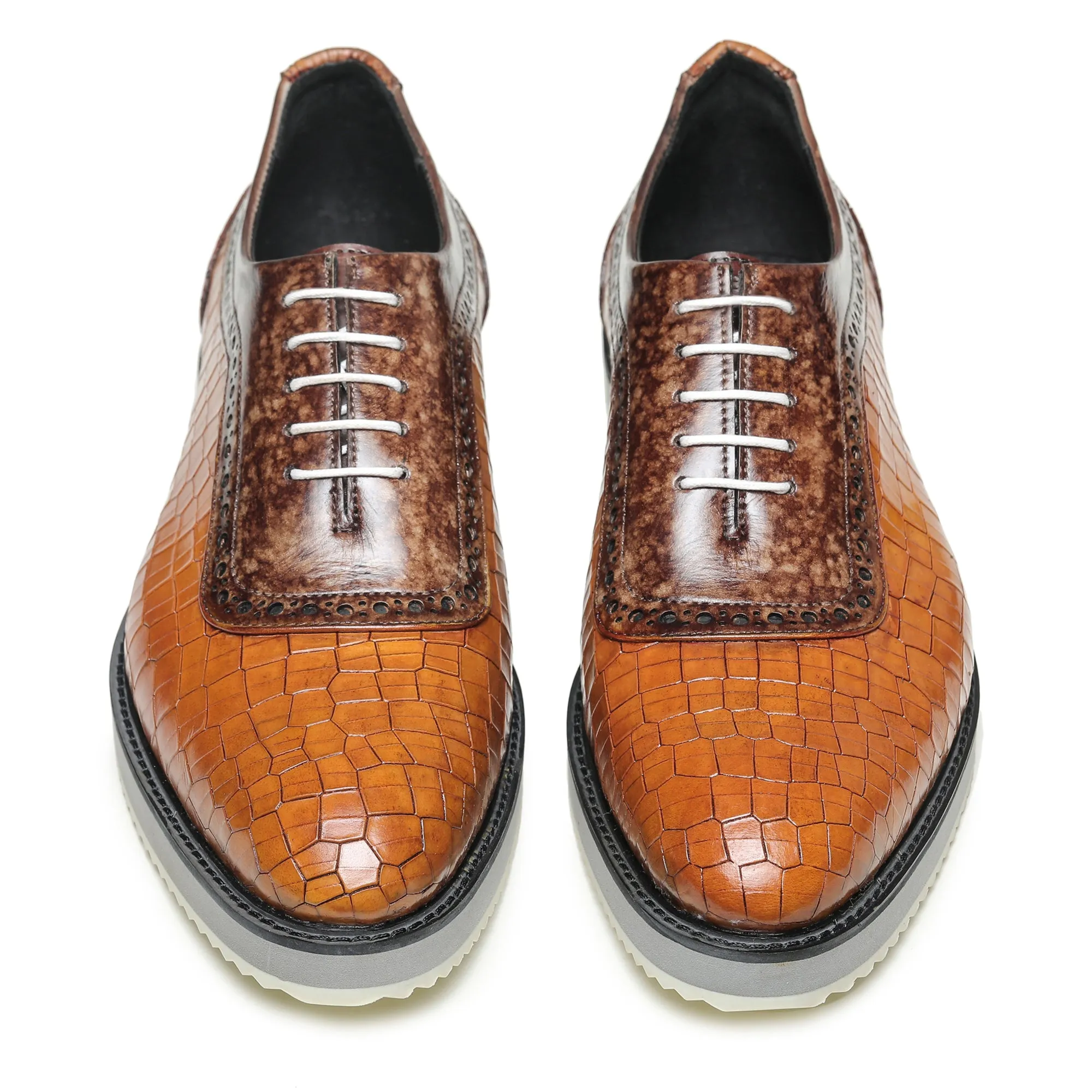 Oxford Sneakers- Croc Tan & Brown