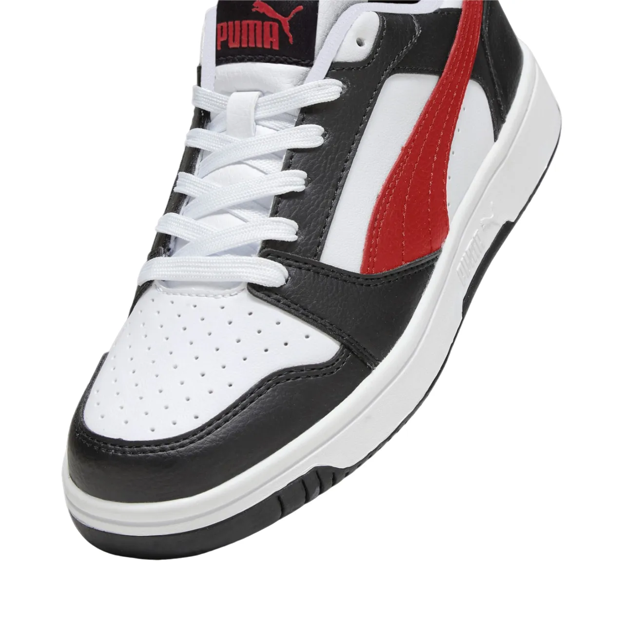 Puma Rebound v6 boys' sneakers shoe 393833-04 white-black-red