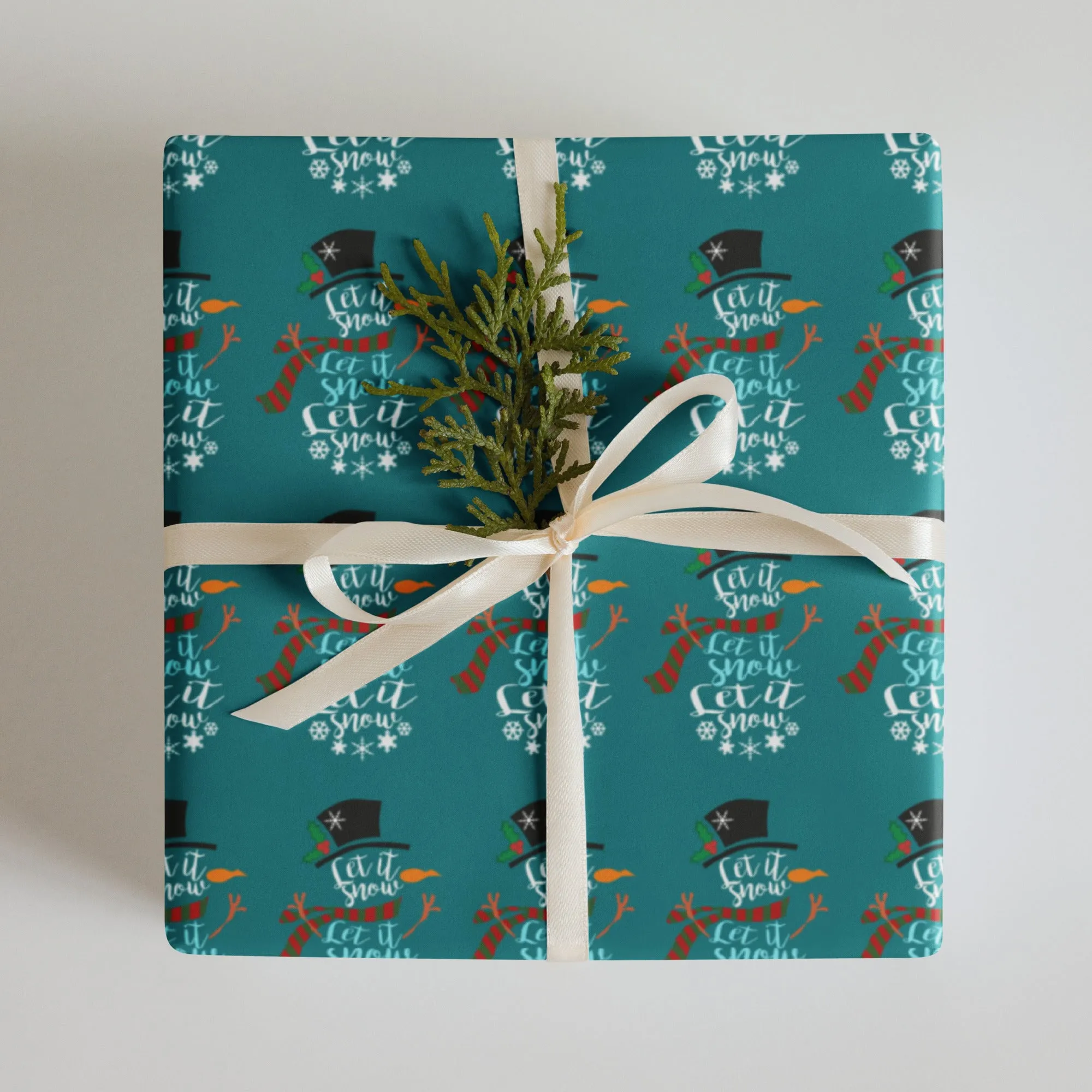 "Let It Snow" Christmas Gift Wrap (3 Sheets)