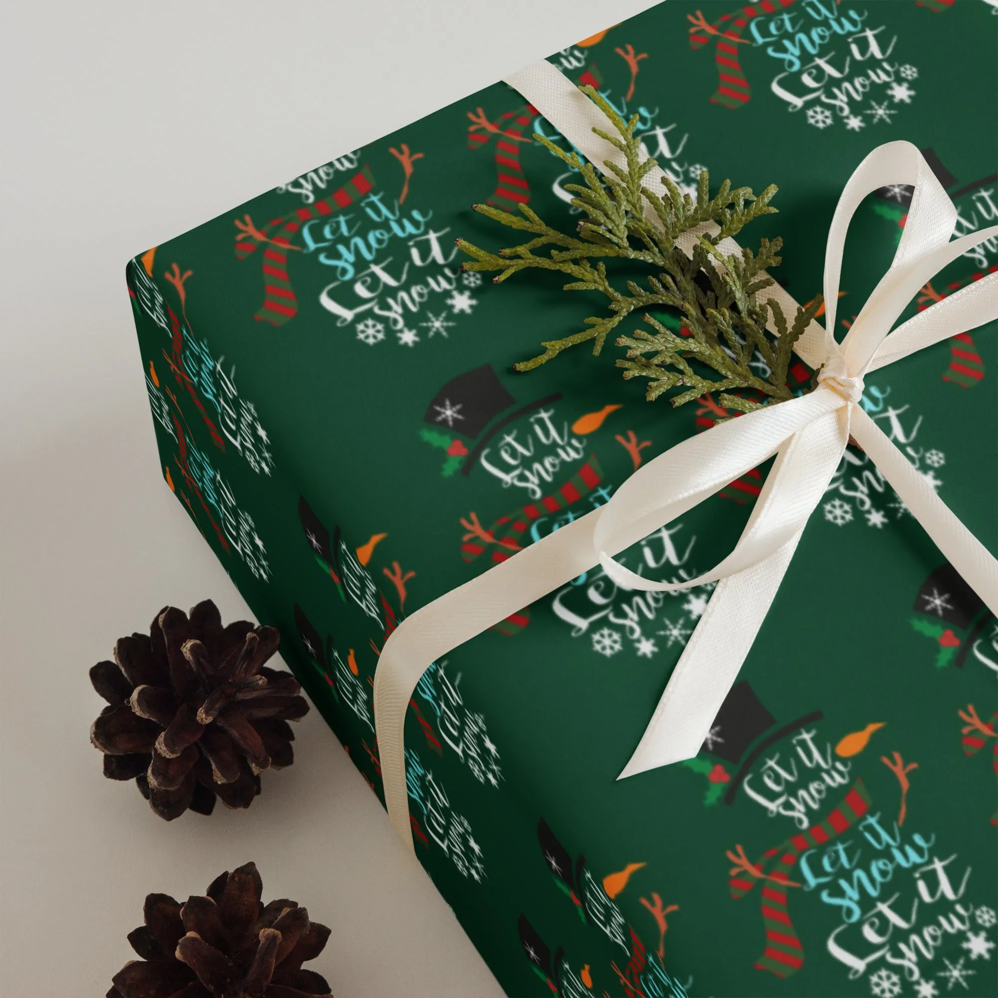 "Let It Snow" Christmas Gift Wrap (3 Sheets)