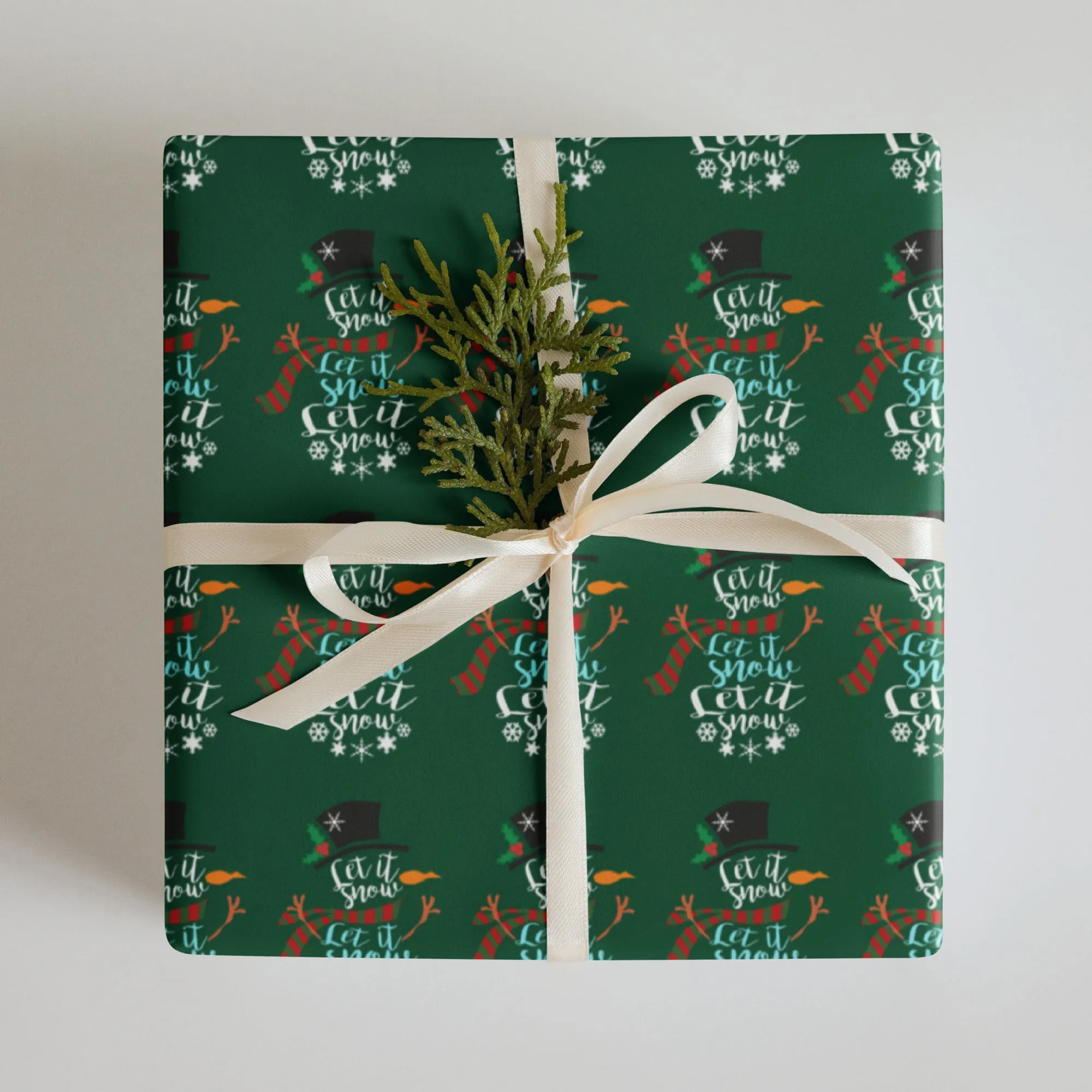 "Let It Snow" Christmas Gift Wrap (3 Sheets)