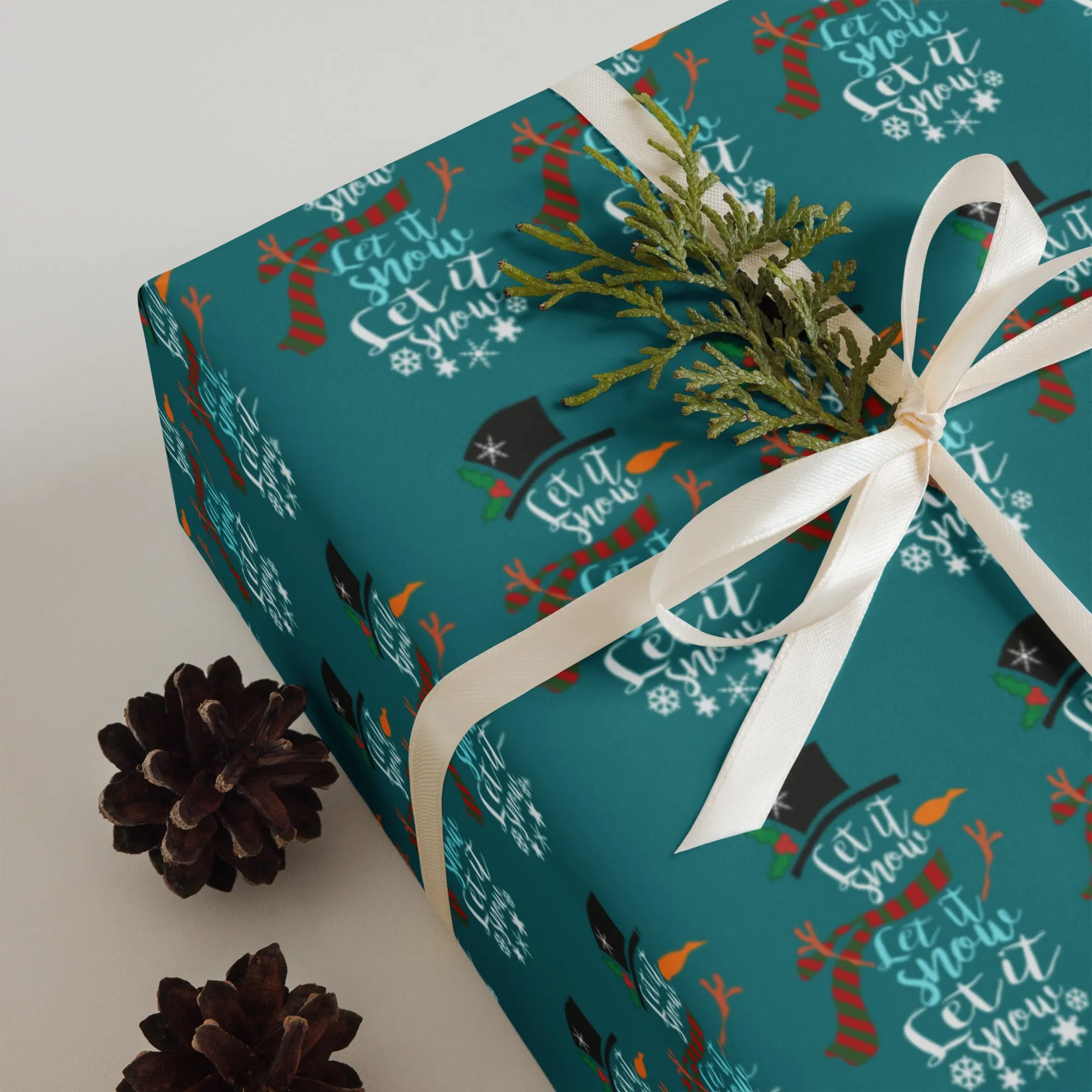 "Let It Snow" Christmas Gift Wrap (3 Sheets)