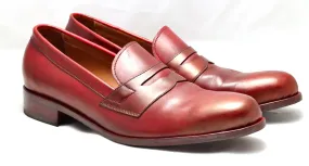 Saddle Loafer  |  Dark red  | Calf