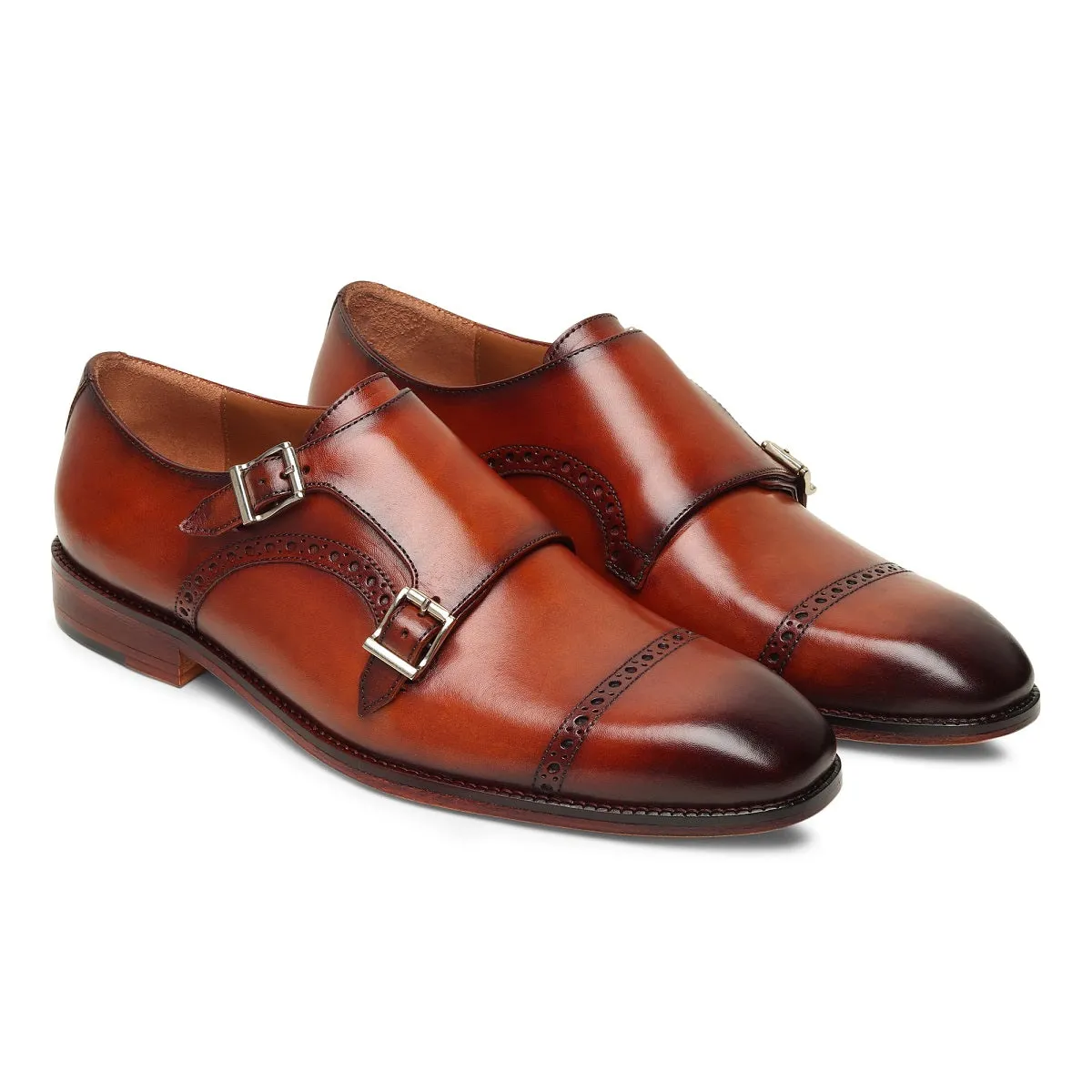 Style Double Monk Strap Handmade Shoes - Clearance