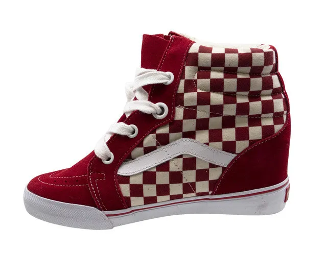 Vans Unisex Adults Red Suede Sk8-Hi Wedge Lace Up Trainers UDH8JR