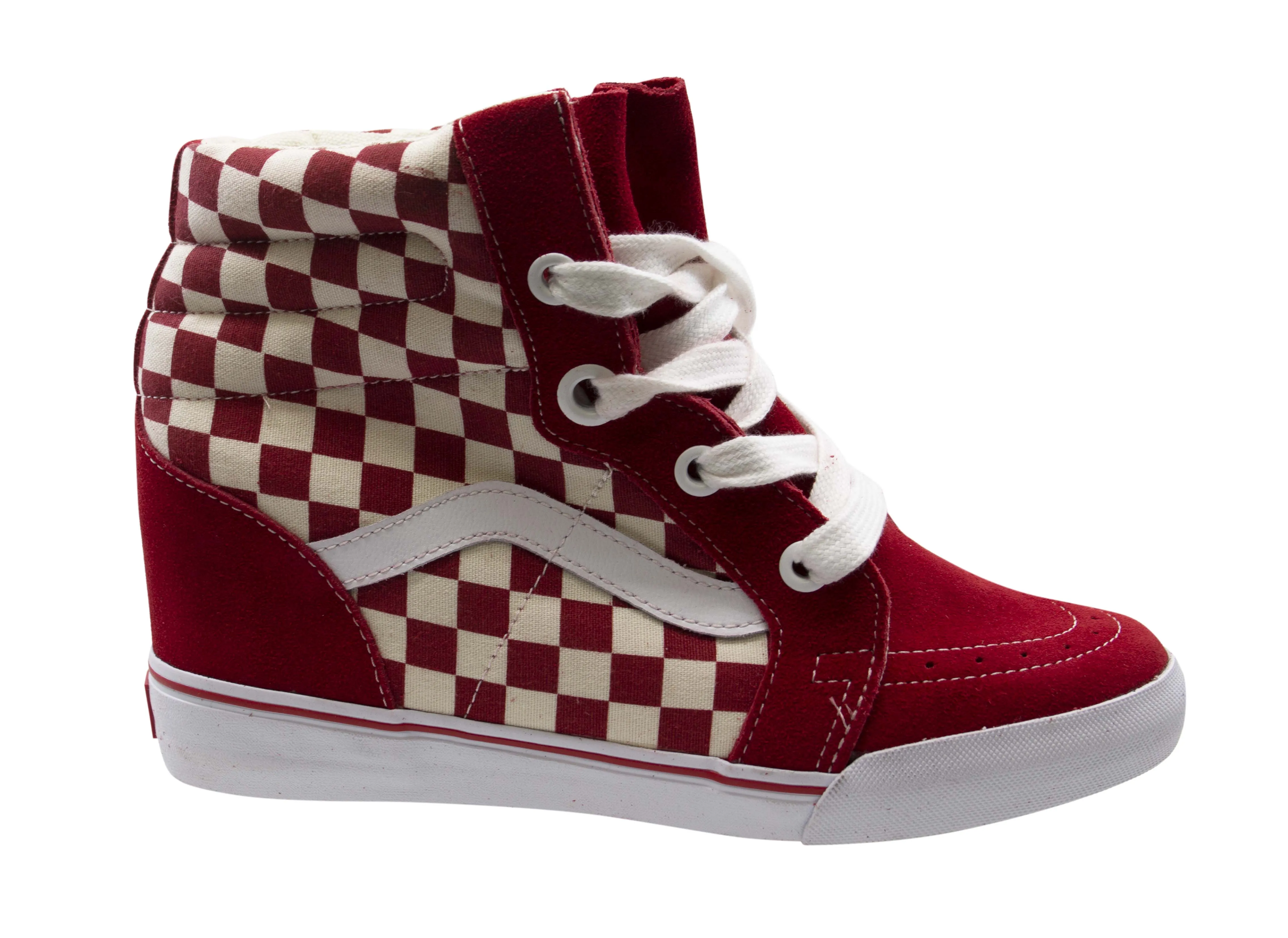 Vans Unisex Adults Red Suede Sk8-Hi Wedge Lace Up Trainers UDH8JR