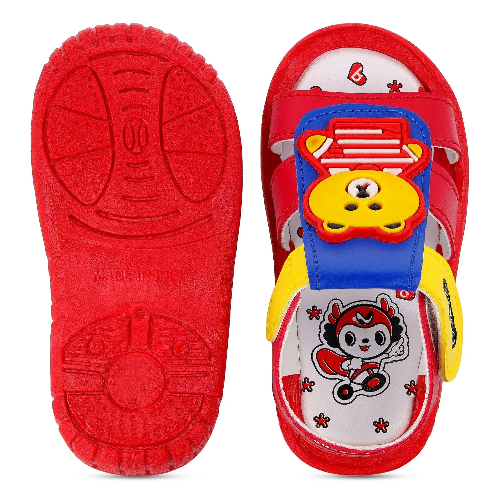 Walkaroo Kids Cartoonic Fisherman Sandals  - WK336 Red