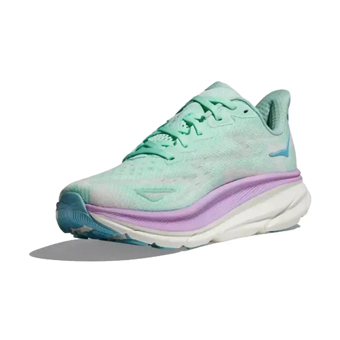 Womens Hoka Clifton 9 (Wide) - Sunlit Ocean / Lilac Mist